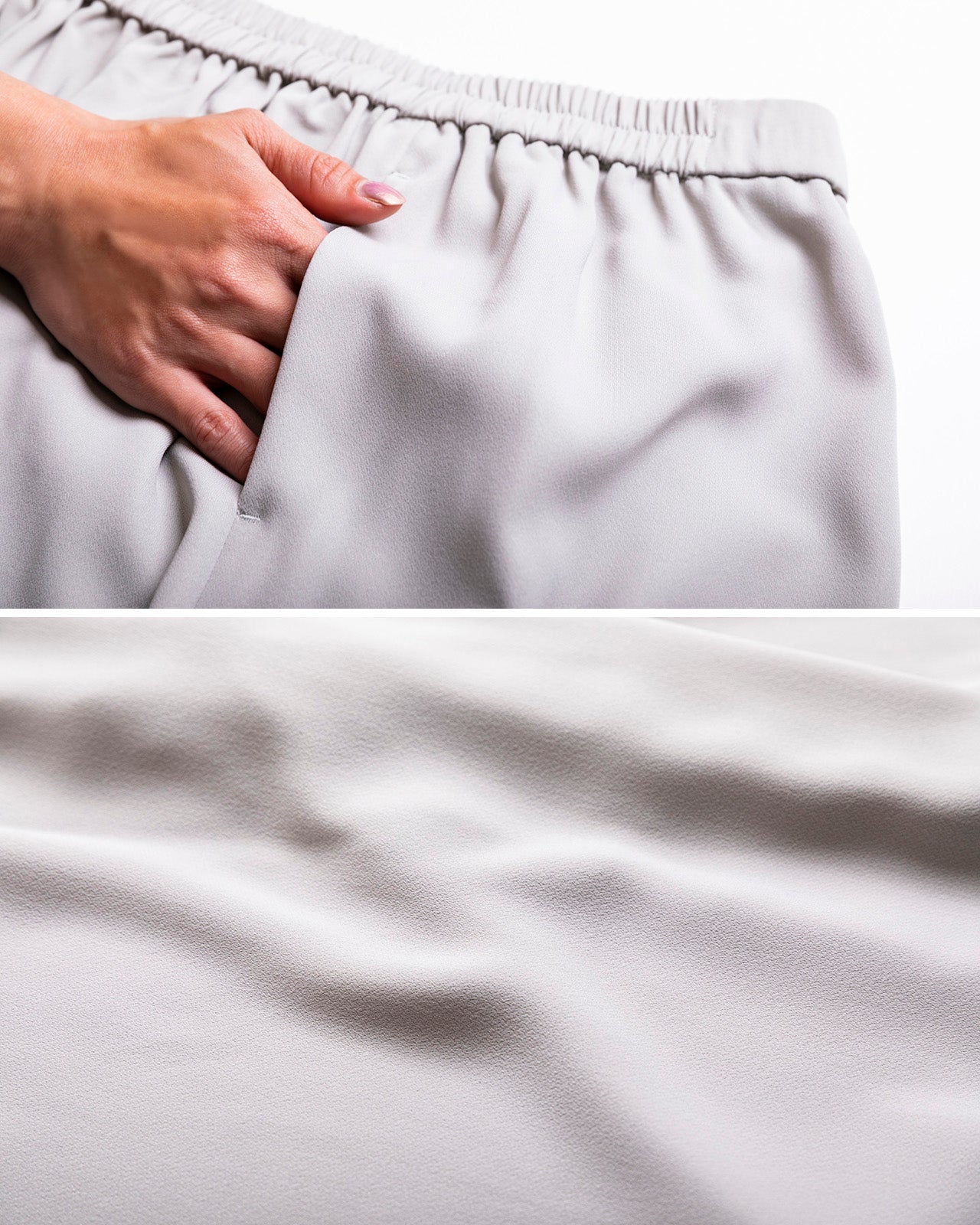 美脚プリーツ入りワイドパンツ