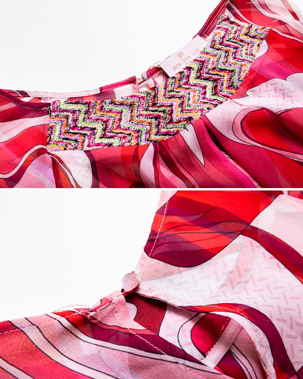 【Made in Italy】イタリー最高級コモシルクのプリントチュニック