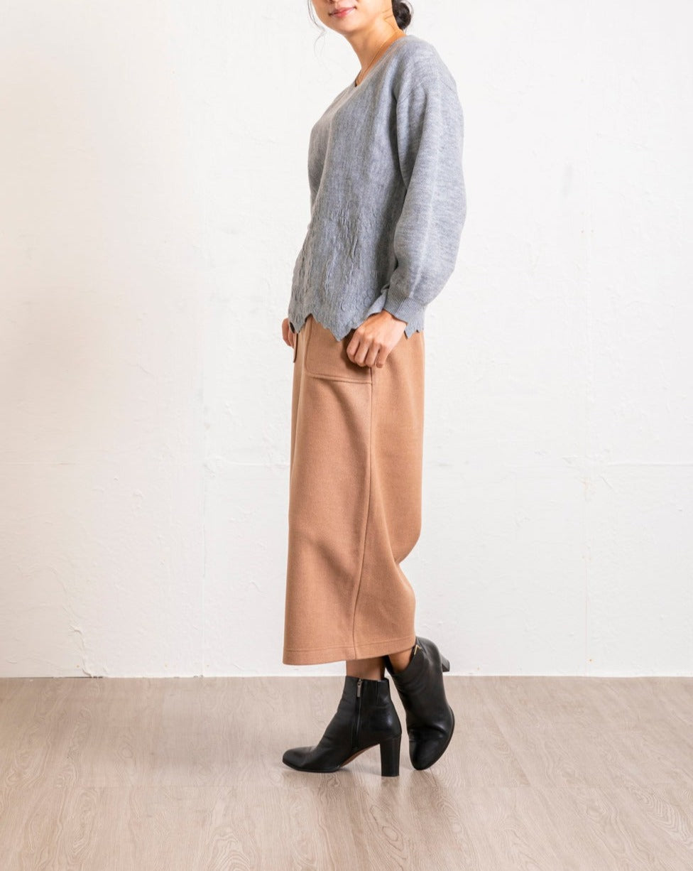 カシミヤタッチの大人可愛いジャガード編みセーター